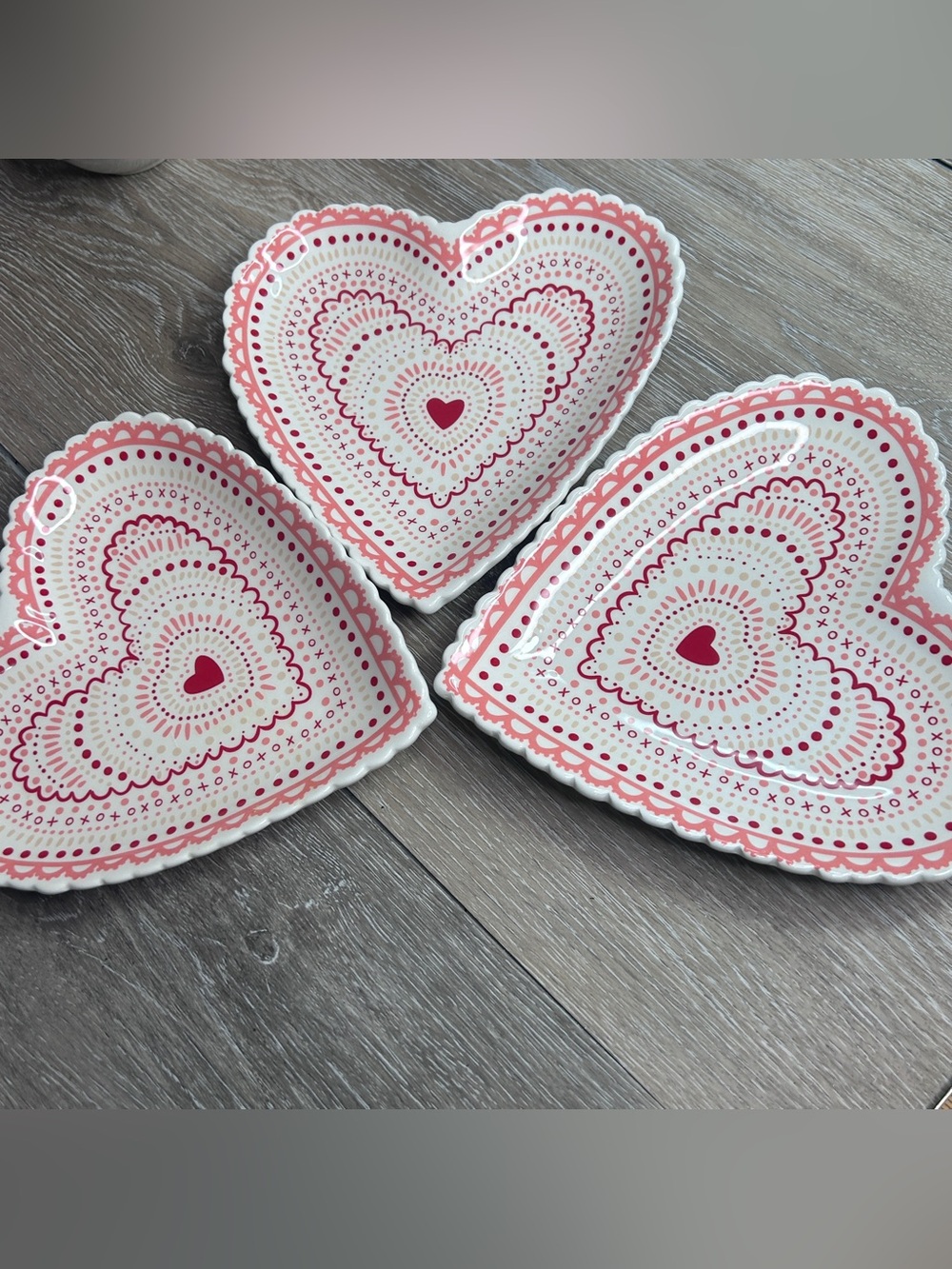 Set of 3 Coton Colors Heart‑Shaped Plates – Decorative Ceramic Bowls